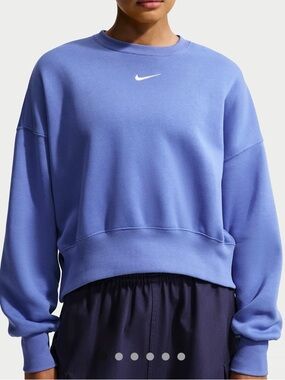 Nike Sportswear Phoenix Fleece Sweatshirt Womens M Blue Boxy Oversized Lounge
